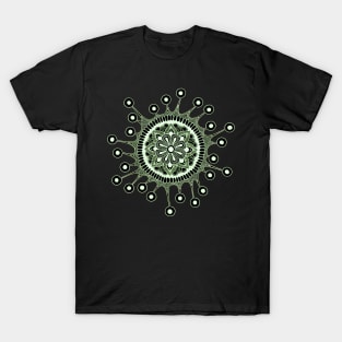 Virus Mandala (Inverted green) T-Shirt